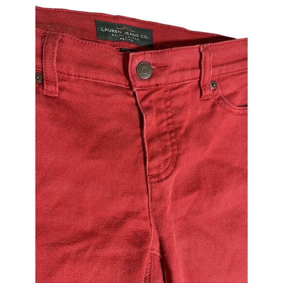 Lauren Jeans Co Ralph Lauren Size 4P Red Classic Straight Leg Mid Rise Women's - Picture 2 of 4
